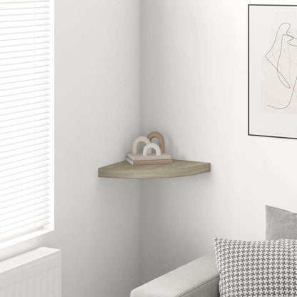 Scaffale Angolare a Parete Rovere 35x35x3,8 cm in MDF