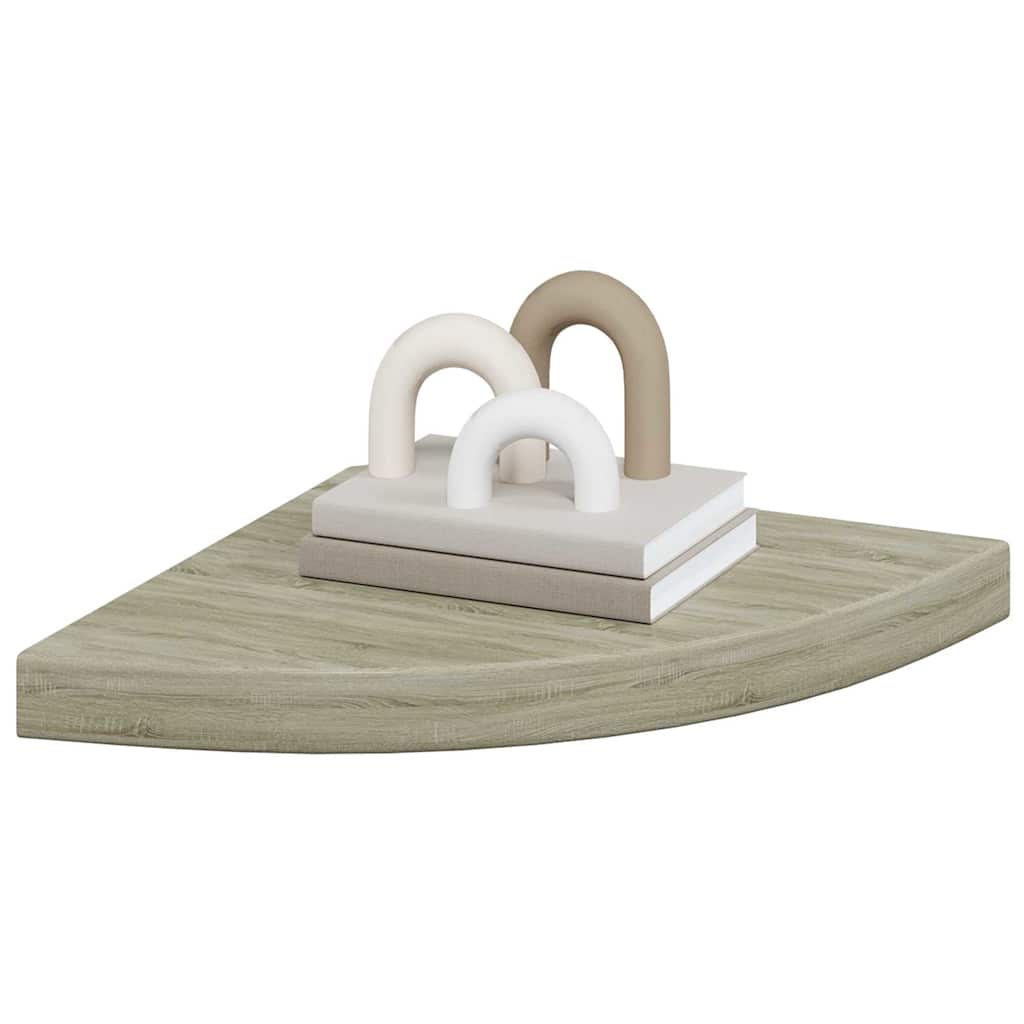 Scaffale Angolare a Parete Rovere 35x35x3,8 cm in MDF