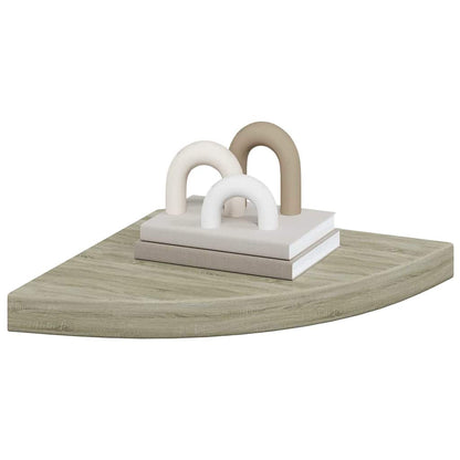 Scaffale Angolare a Parete Rovere 35x35x3,8 cm in MDF