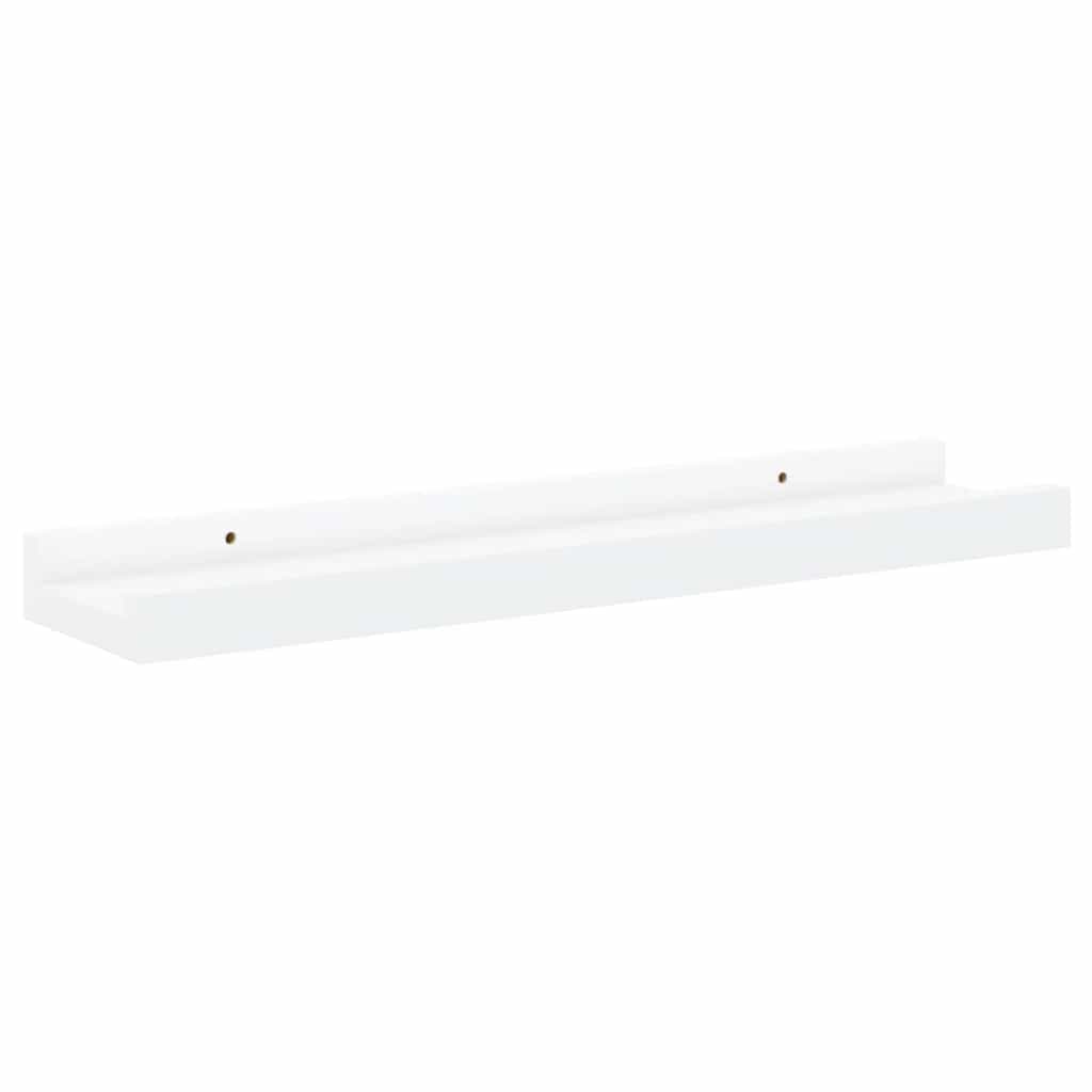 Shelves with Overhang 2 pcs White 40x9x3 cm MDF