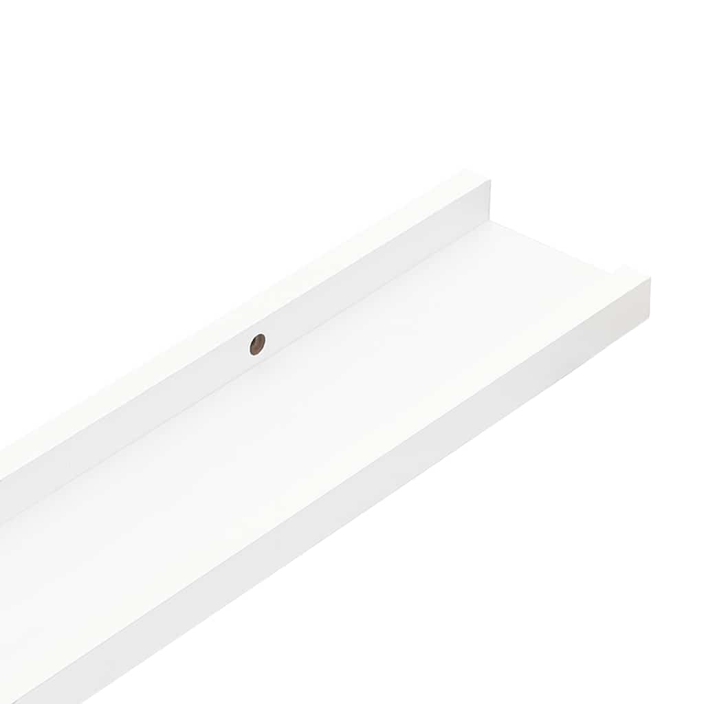 Shelves with Overhang 2 pcs White 40x9x3 cm MDF