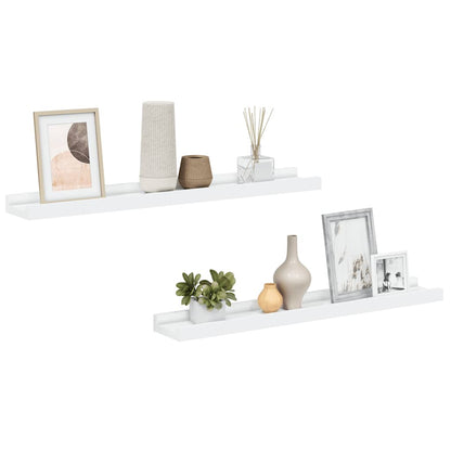 Mensole con Sporgenza 2 pz Bianche 60x9x3 cm MDF | homemem39