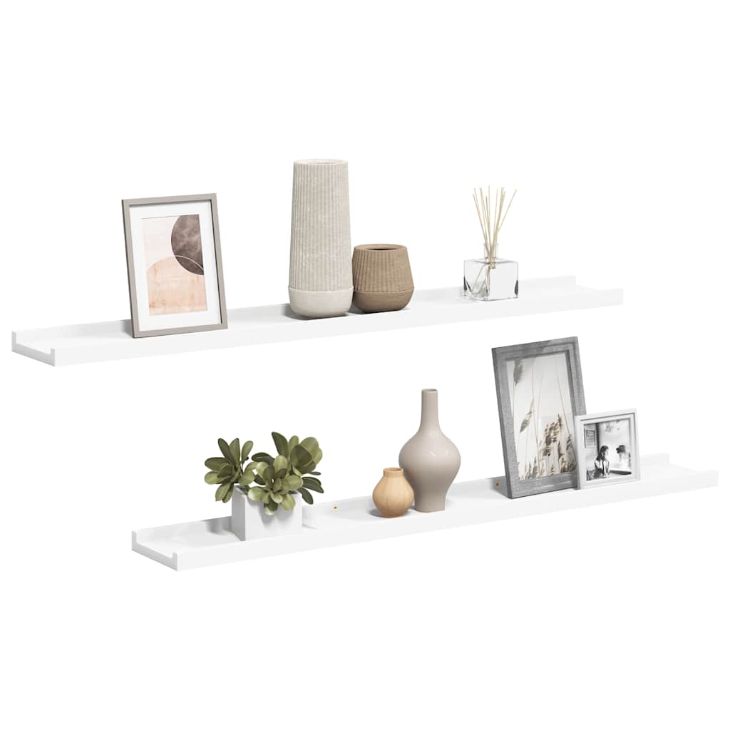 Mensole con Sporgenza 2 pz Bianche 80x9x3 cm MDF | homemem39