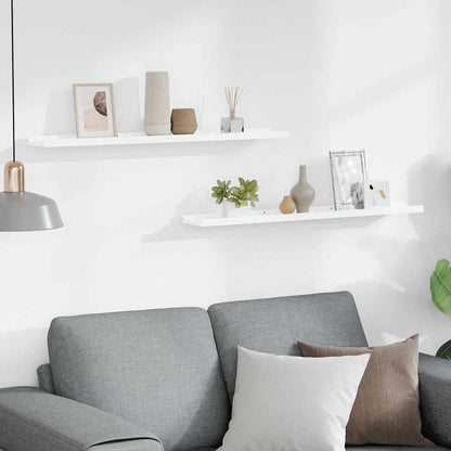 Mensole con Sporgenza 2 pz Bianche 80x9x3 cm MDF | homemem39
