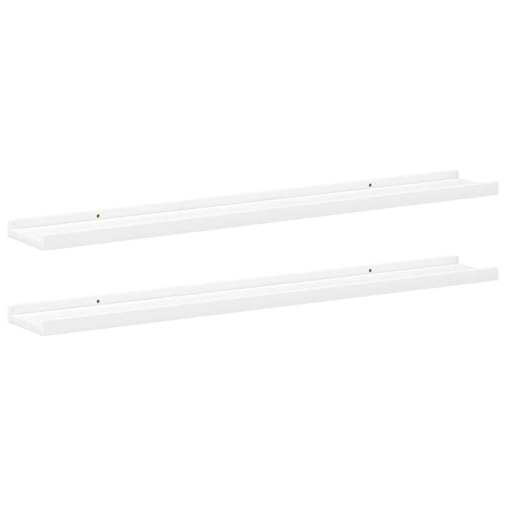 Mensole con Sporgenza 2 pz Bianche 80x9x3 cm MDF | homemem39
