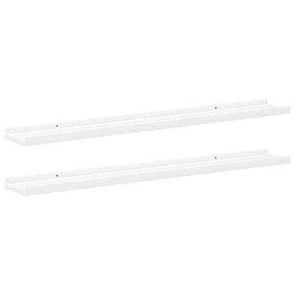 Mensole con Sporgenza 2 pz Bianche 80x9x3 cm MDF
