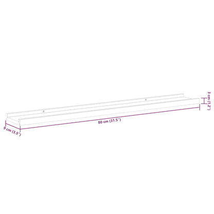 Mensole con Sporgenza 2 pz Bianche 80x9x3 cm MDF | homemem39
