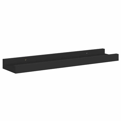 Mensole con Sporgenza 2 pz Nere 40x9x3 cm MDF | homemem39