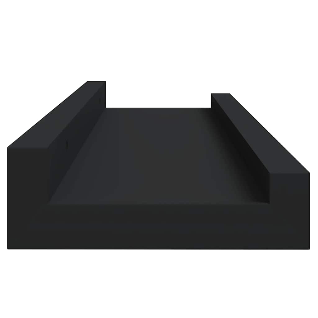 Mensole con Sporgenza 2 pz Nere 40x9x3 cm MDF | homemem39
