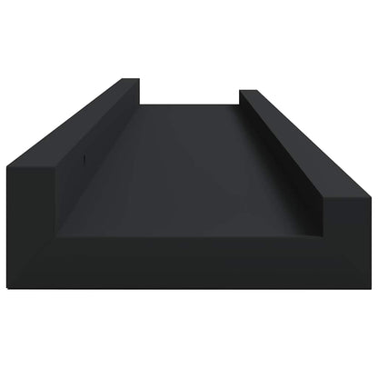 Mensole con Sporgenza 2 pz Nere 60x9x3 cm MDF