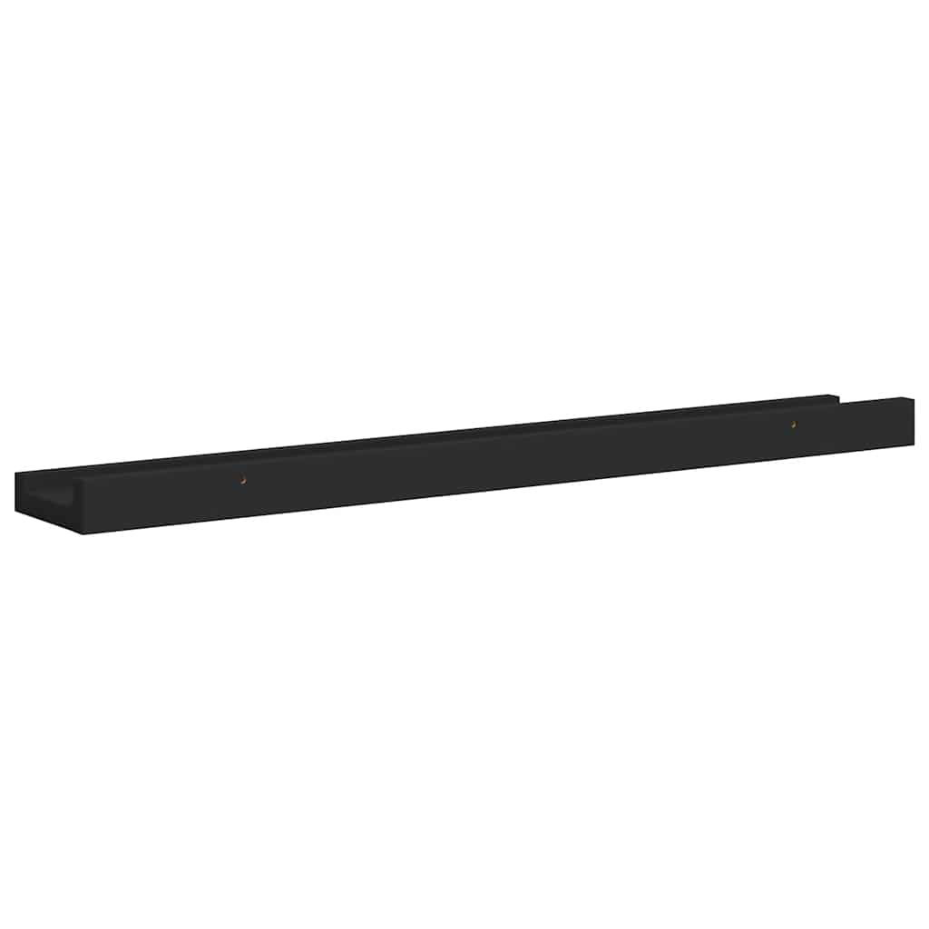 Mensole con Sporgenza 2 pz Nere 60x9x3 cm MDF | homemem39