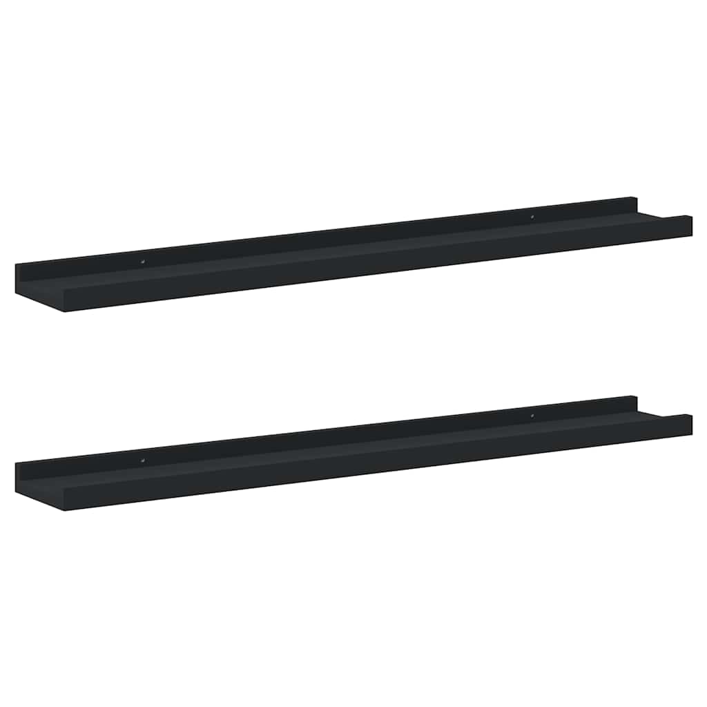 Mensole Loggia per Foto 2 pz Nere 80x9x3 cm in MDF | homemem39