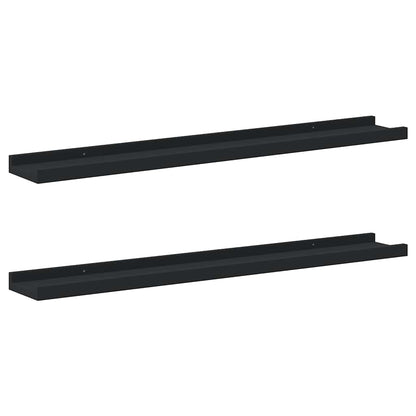 Mensole Loggia per Foto 2 pz Nere 80x9x3 cm in MDF | homemem39