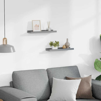 Mensole Loggia per Foto 2 pz Grigie 40x9x3 cm in MDF | homemem39
