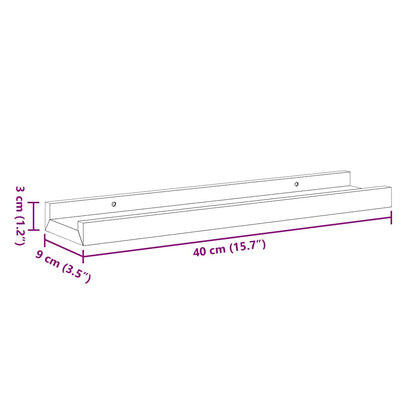 Mensole Loggia per Foto 2 pz Grigie 40x9x3 cm in MDF | homemem39