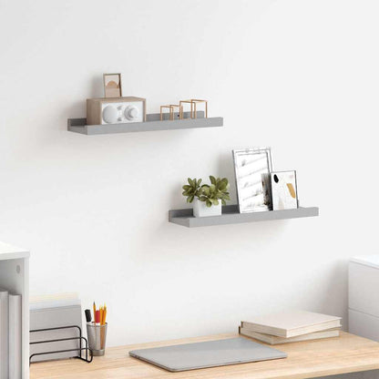 Mensole Loggia per Foto 2 pz Grigie 40x9x3 cm in MDF | homemem39