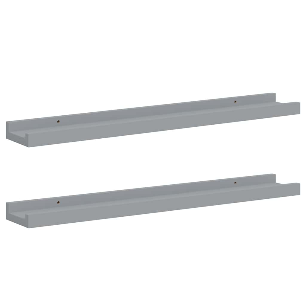 Mensole Loggia per Foto 2 pz Grigie 60x9x3 cm in MDF | homemem39