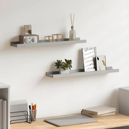 Mensole Loggia per Foto 2 pz Grigie 60x9x3 cm in MDF | homemem39