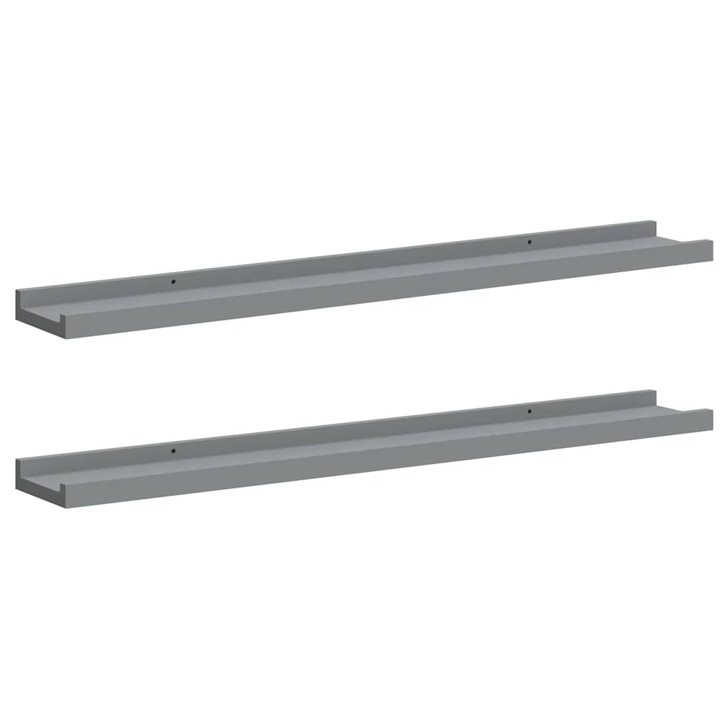 Mensole Loggia per Foto 2 pz Grigie 80x9x3 cm in MDF | homemem39