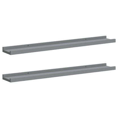 Mensole Loggia per Foto 2 pz Grigie 80x9x3 cm in MDF | homemem39