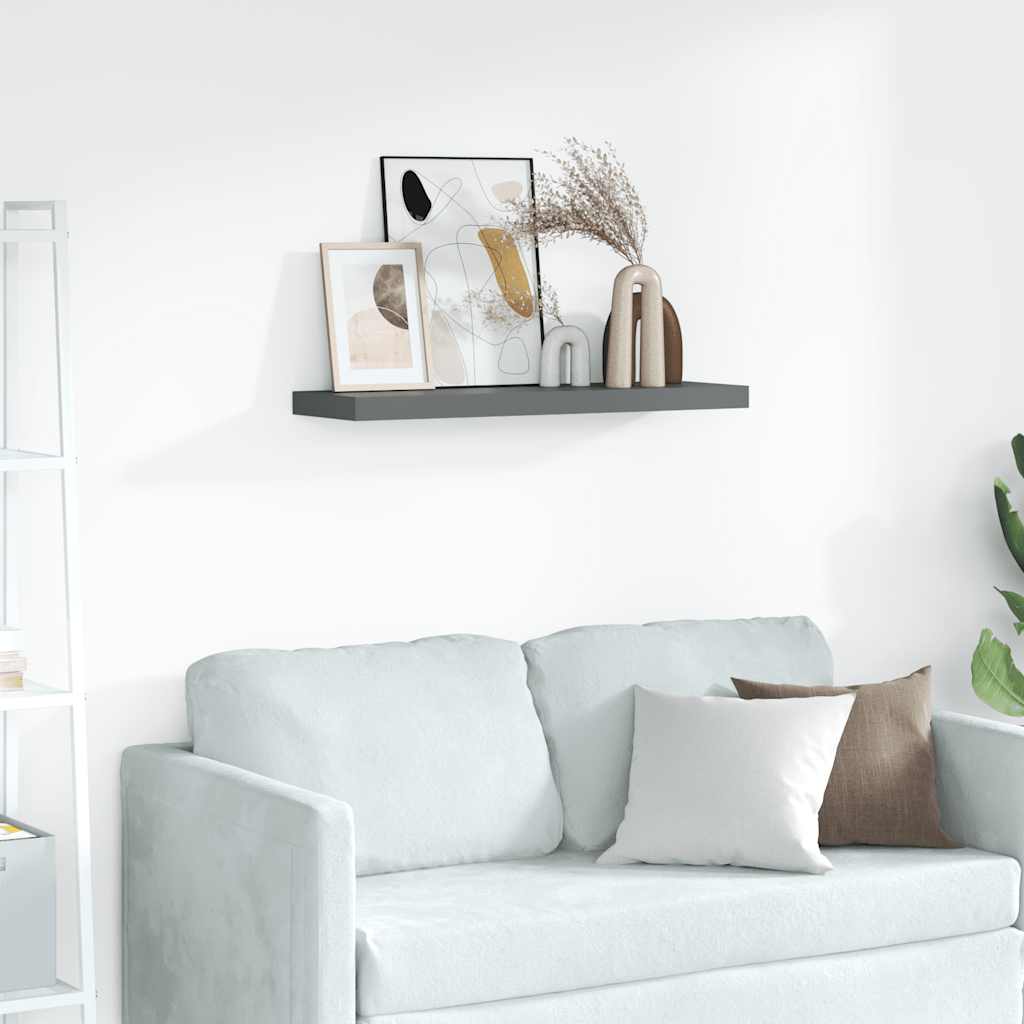 Mensole Loggia per Foto 2 pz Grigie 80x9x3 cm in MDF | homemem39