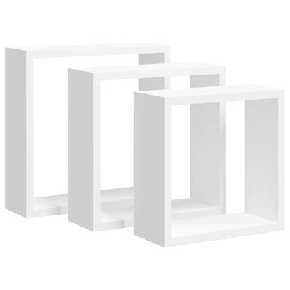 Mensole a Cubo da Parete 3 pz Bianche in MDF | homemem39