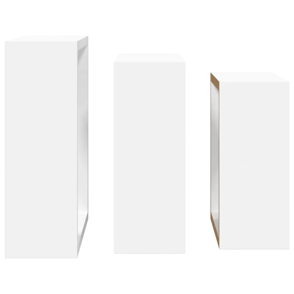 Mensole a Cubo da Parete 3 pz Bianche in MDF | homemem39