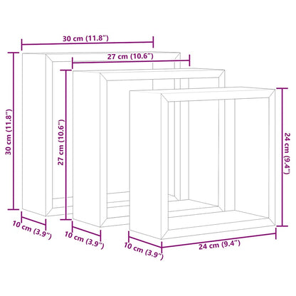 Mensole a Cubo da Parete 3 pz Bianche in MDF | homemem39