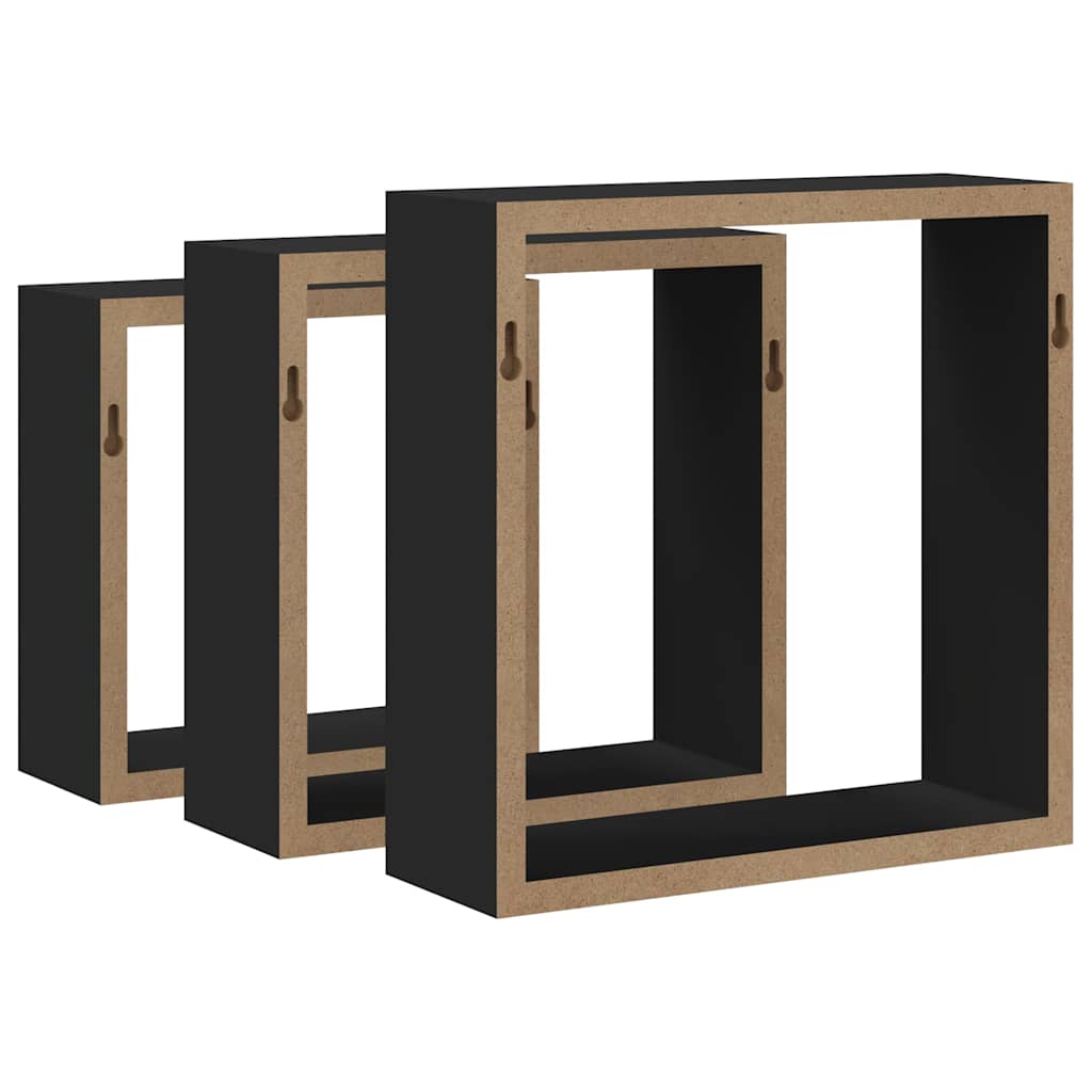 Mensole a Cubo da Parete 3 pz Bianche in MDF