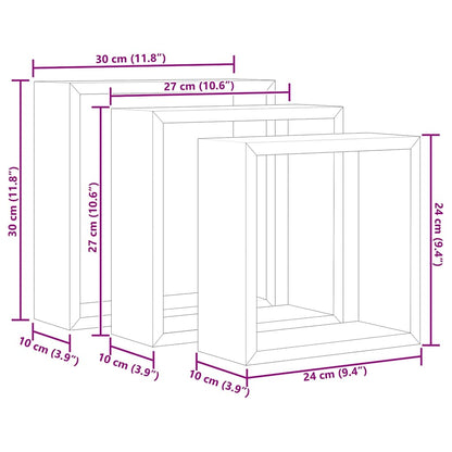 Mensole a Cubo da Parete 3 pz Bianche in MDF