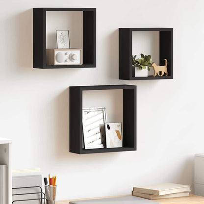 Mensole a Cubo da Parete 3 pz Bianche in MDF