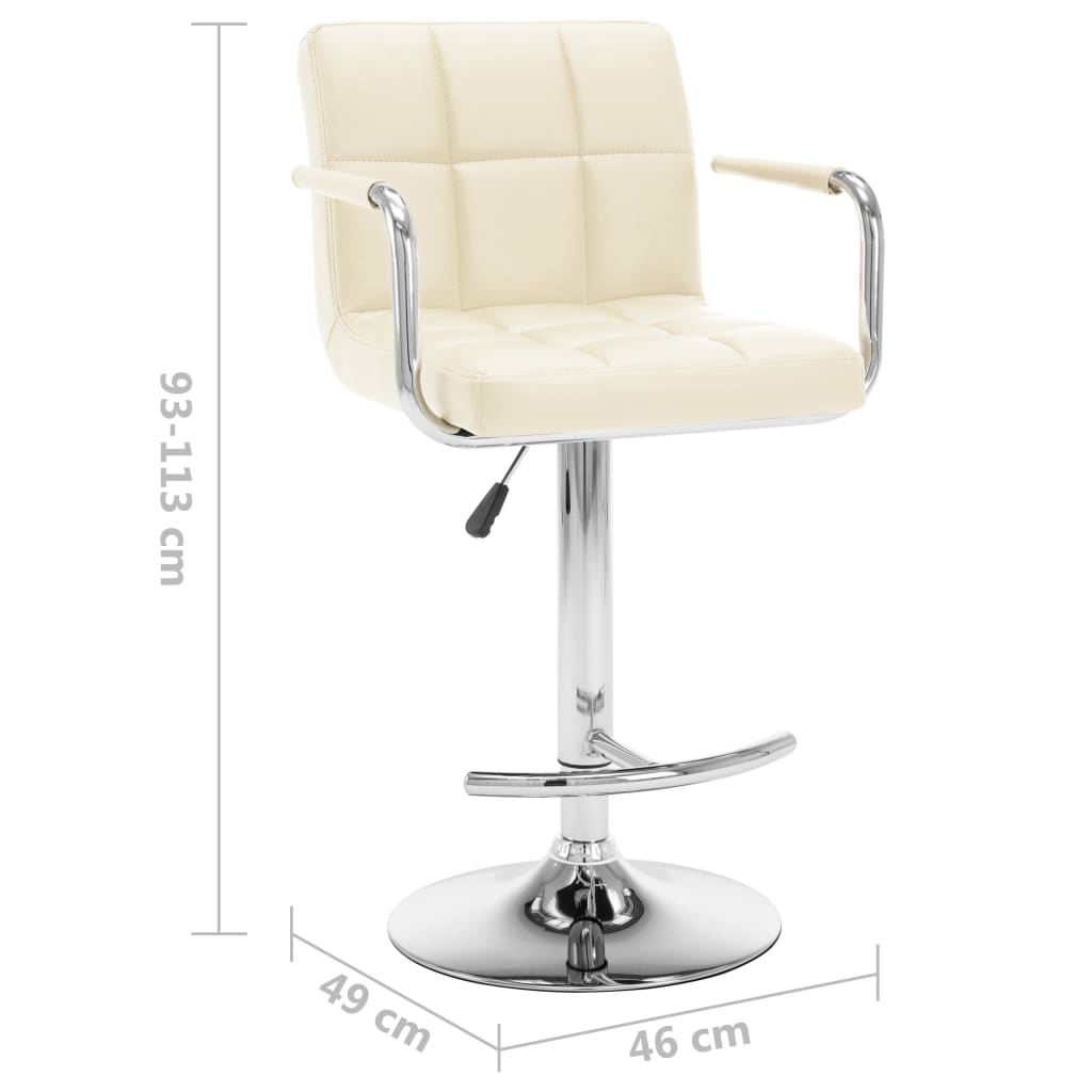 Sgabelli da Bar 2 pz Crema in Similpelle - homemem39