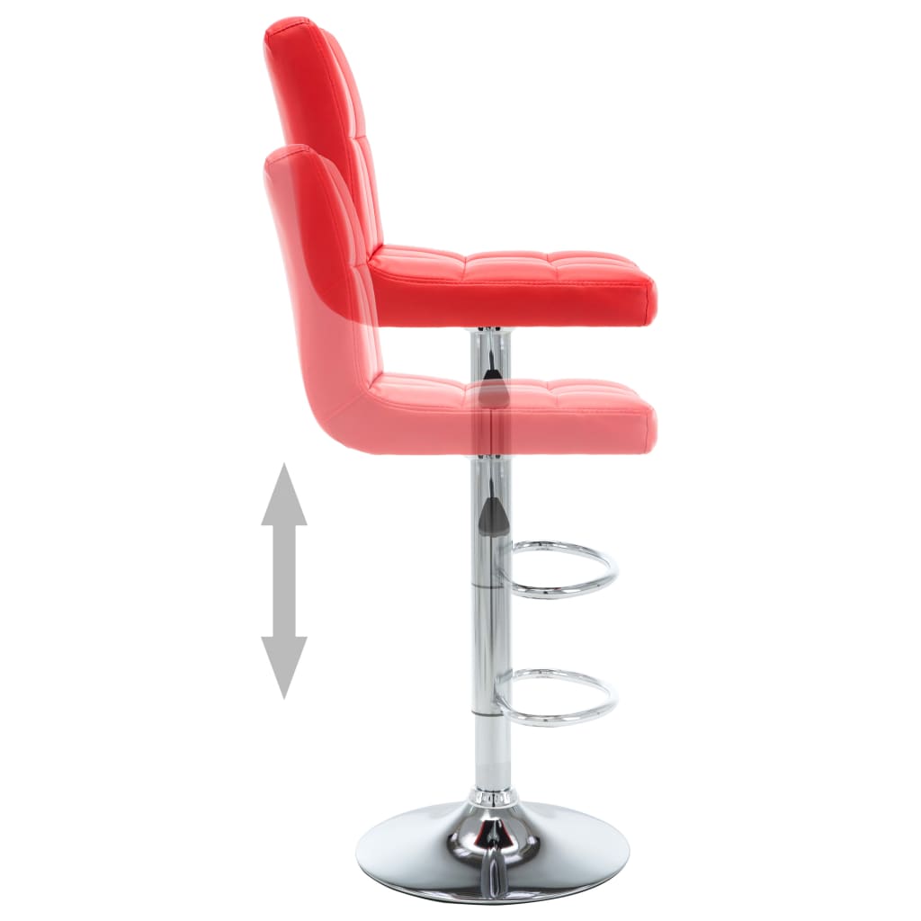 Sgabelli da Bar 2 pz Rossi in Similpelle