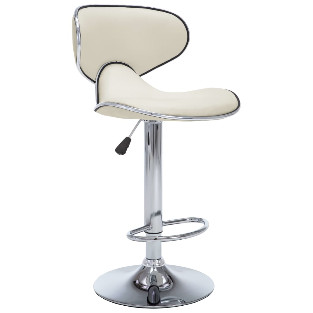 323647 vidaXL Bar Stools 2 pcs Cream Faux Leather - homemem39