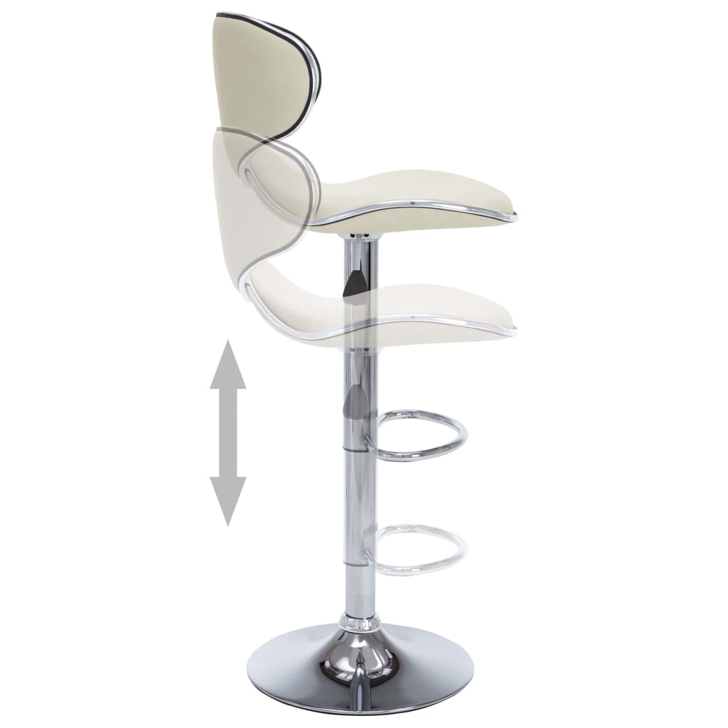 323647 vidaXL Bar Stools 2 pcs Cream Faux Leather - homemem39