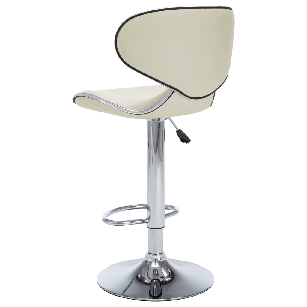 323647 vidaXL Bar Stools 2 pcs Cream Faux Leather - homemem39