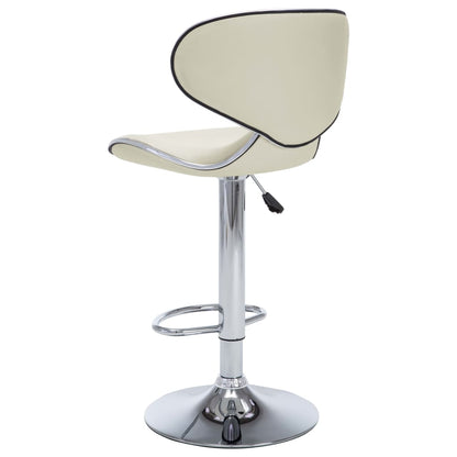 323647 vidaXL Bar Stools 2 pcs Cream Faux Leather - homemem39