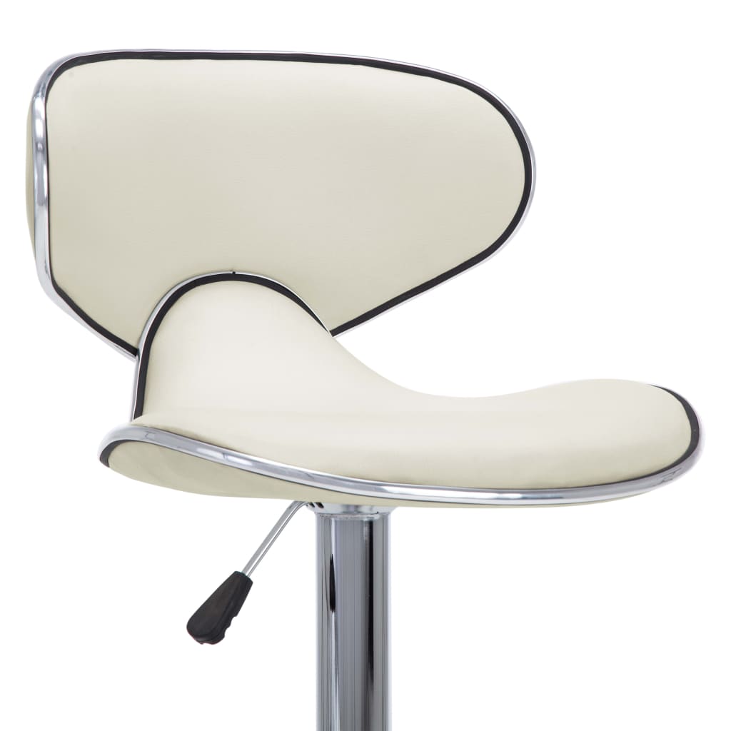 323647 vidaXL Bar Stools 2 pcs Cream Faux Leather - homemem39
