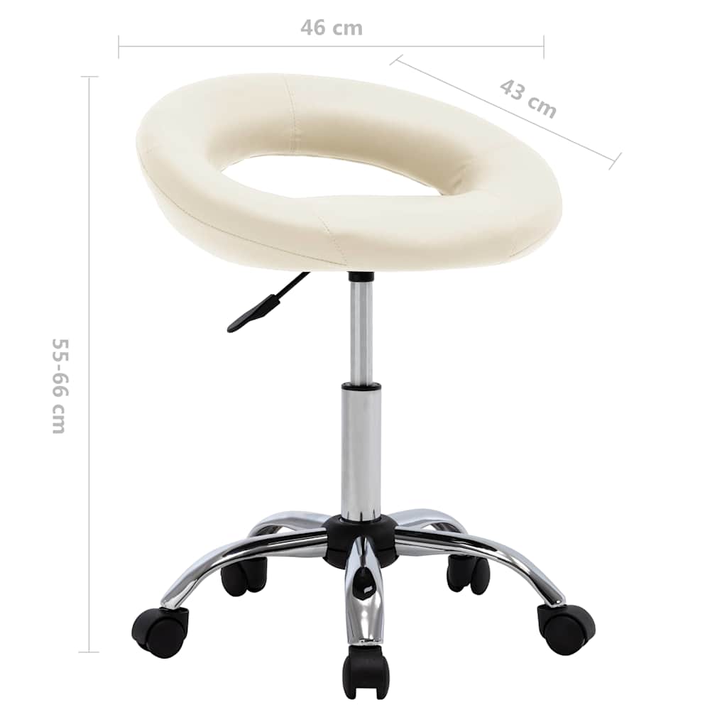 Sedia da Lavoro con Ruote Crema in Similpelle
