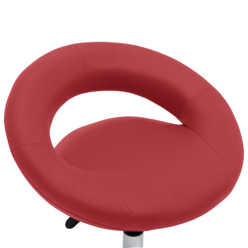 Sedia da Lavoro con Ruote Rossa in Similpelle | homemem39