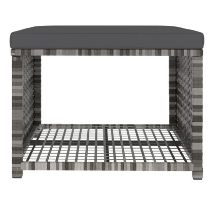 Set da Pranzo da Giardino 4 pz con Cuscini in Polyrattan Grigio - homemem39