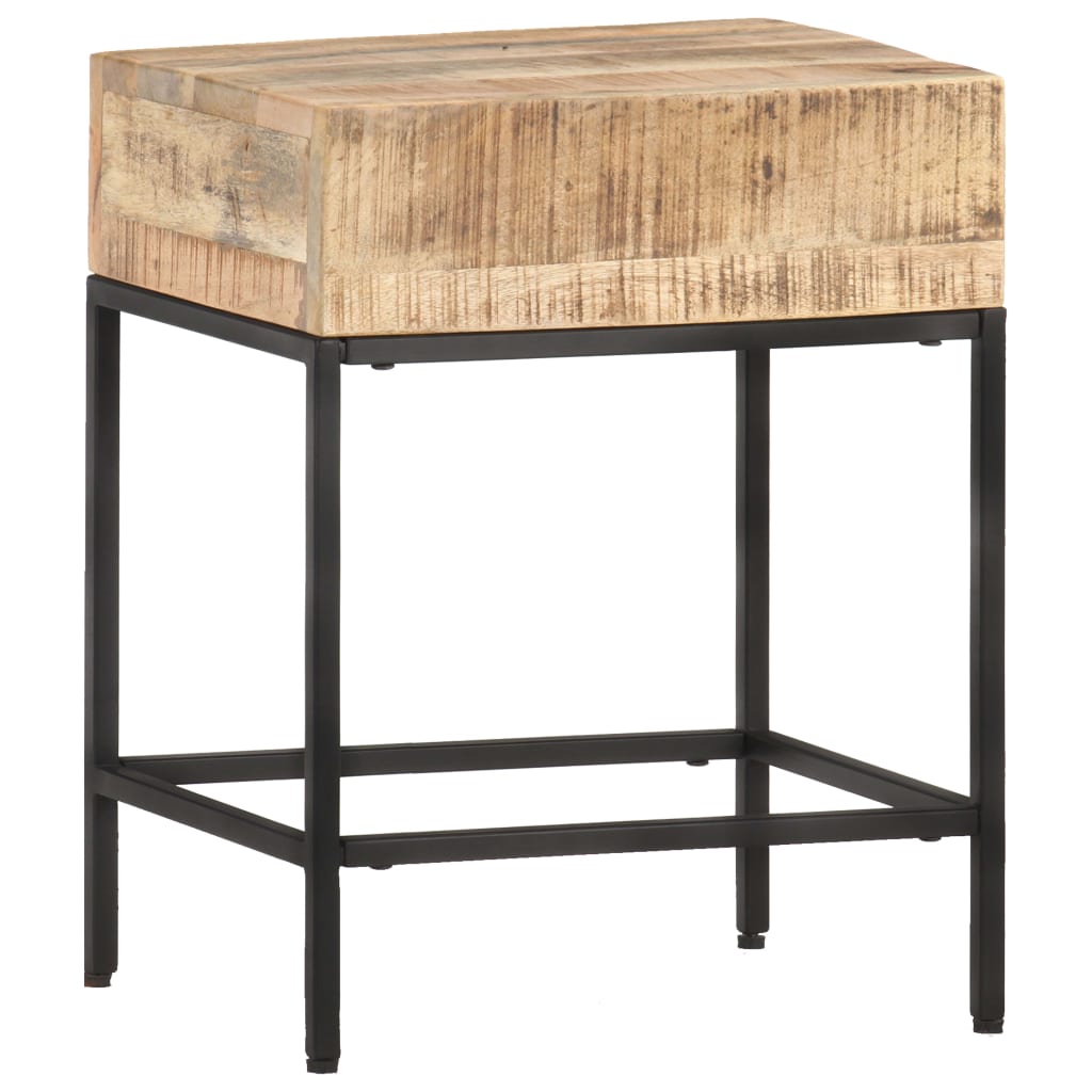 Tavolino 40x30x50 cm in Legno Massello di Mango Grezzo | homemem39