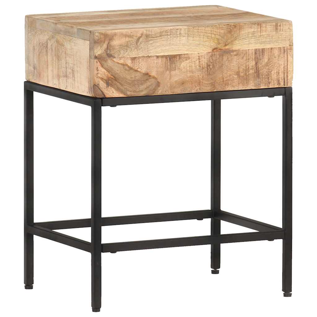 Tavolino 40x30x50 cm in Legno Massello di Mango Grezzo