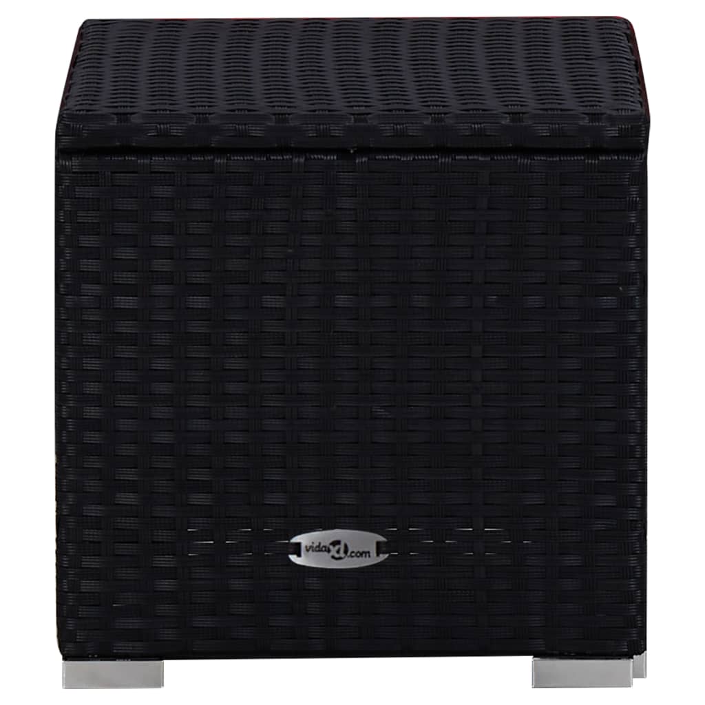 Lettino Prendisole con Cuscino e Tavolino in Polyrattan Rosso | homemem39