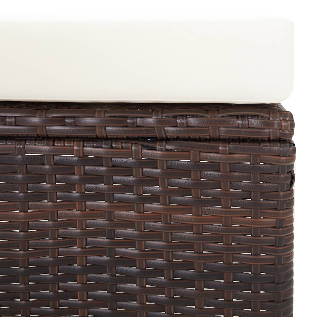 Sedia da Giardino Reclinabile con Cuscino in Polyrattan Marrone | homemem39