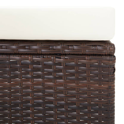 Sedia da Giardino Reclinabile con Cuscino in Polyrattan Marrone | homemem39