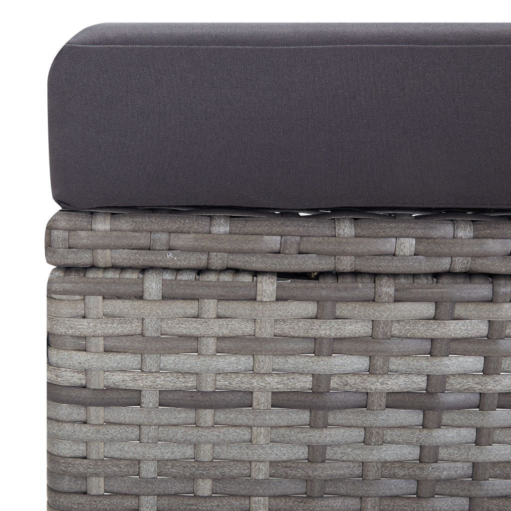 Sedia da Giardino Reclinabile con Cuscino in Polyrattan Grigio | homemem39