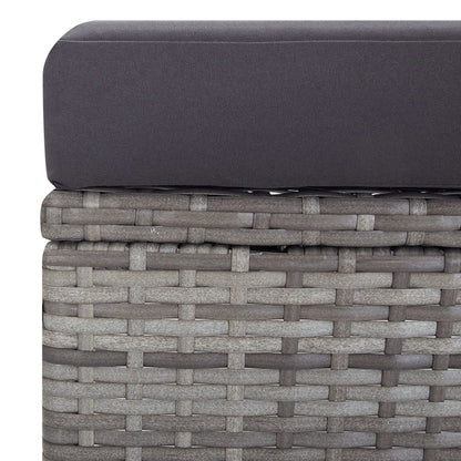 Sedia da Giardino Reclinabile con Cuscino in Polyrattan Grigio | homemem39