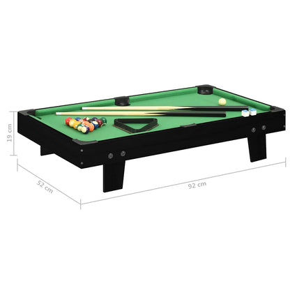 Mini Tavolo da Biliardo 3 Piedi 92x52x19 cm Nero e Verde | homemem39