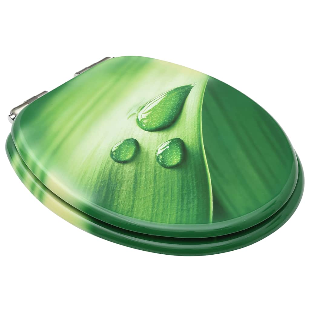 Tavolette WC Chiusura Ammortizzata 2pz MDF Verde Goccia d'Acqua | homemem39
